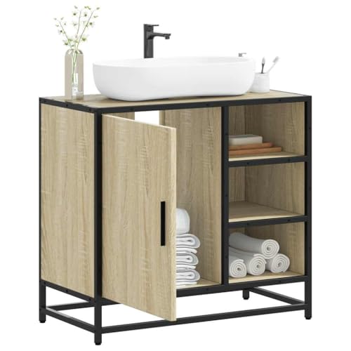 Youuihom Waschbeckenunterschrank Sonoma Eiche 65x33x60 cm Retro Design Badschrank mit Metallrahmen Langlebig & Feuchtigkeitsbeständig Stauraum für Badezimmer Youuihom Waschbeckenunterschrank Sonoma Eiche 65x33x60 cm Retro Design Badschrank mit Metallrahmen Langlebig & Feuchtigkeitsbeständig Stauraum für Badezimmer von Youuihom