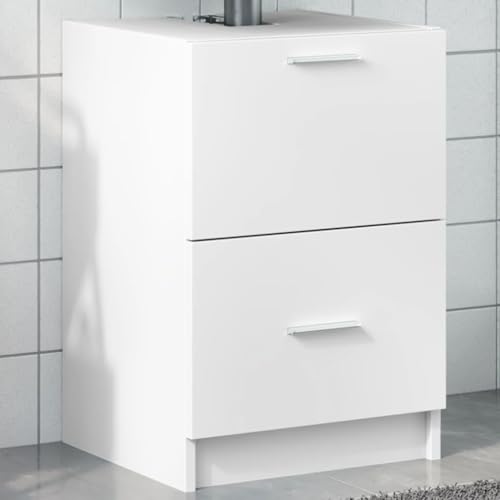 Youuihom Waschbeckenunterschrank Weiß 40x37x59 cm aus Holzwerkstoff mit Schublade und Fach Stauraum Modernes Design für Badezimmer WC und Gäste-WC Youuihom Waschbeckenunterschrank Weiß 40x37x59 cm aus Holzwerkstoff mit Schublade und Fach Stauraum Modernes Design für Badezimmer WC und Gäste-WC von Youuihom