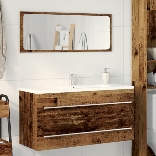Youuihom Waschbeckenunterschrank im Retro-Stil aus Holzwerkstoff 100 x 38,5 x 48 cm (B x T x H) mit praktischer Oberplatte & reichlich Stauraum für Badezimmer WC oder Gäste-WC von Youuihom
