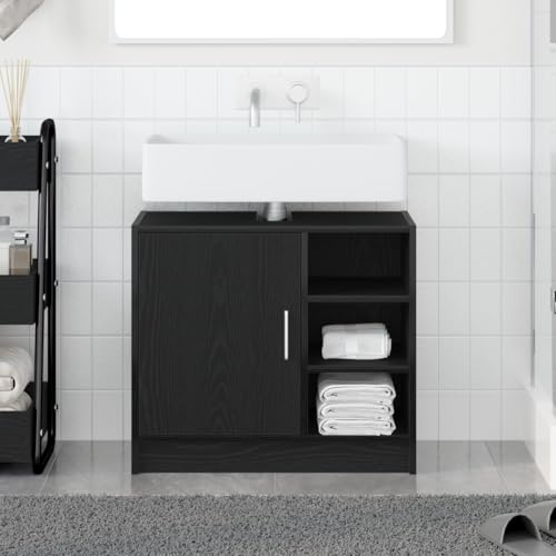 Youuihom Waschbeckenunterschrank in Schwarzer Eiche 63x29x55 cm Moderner Badezimmerschrank mit 3 Regalen & Scharniertür Stauraum für Badmöbel und Hausapotheke Youuihom Waschbeckenunterschrank in Schwarzer Eiche 63x29x55 cm Moderner Badezimmerschrank mit 3 Regalen & Scharniertür Stauraum für Badmöbel und Hausapotheke von Youuihom