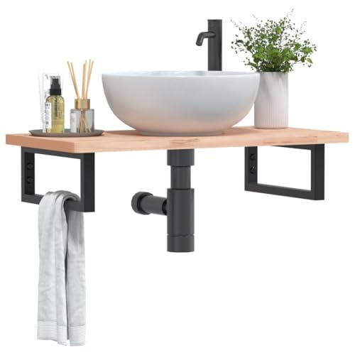 Youuihom Waschtischplatte aus massivem Buchenholz mit Stahlhalterung 80 x 40 x 2,5 cm Robustes & platzsparendes Badregal für Waschbecken Handtücher und Badezimmeraccessoires Youuihom Waschtischplatte aus massivem Buchenholz mit Stahlhalterung 80 x 40 x 2,5 cm Robustes & platzsparendes Badregal für Waschbecken Handtücher und Badezimmeraccessoires von Youuihom