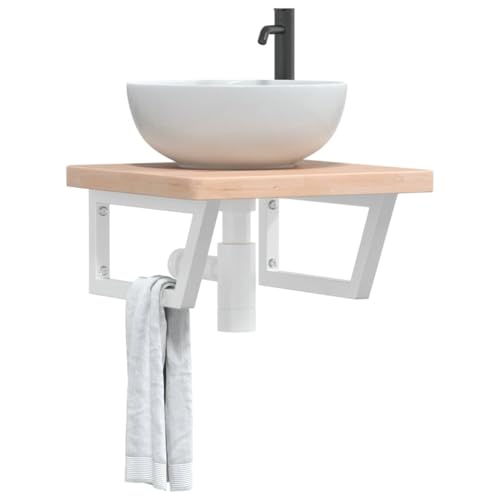 Youuihom Waschtischplatte aus massiver Eiche mit Stahlhalterungen 50 x 50 x 4 cm Schwebend & Platzsparend für Waschbecken und Badaccessoires Moderne Badmöbel Youuihom Waschtischplatte aus massiver Eiche mit Stahlhalterungen 50 x 50 x 4 cm Schwebend & Platzsparend für Waschbecken und Badaccessoires Moderne Badmöbel von Youuihom