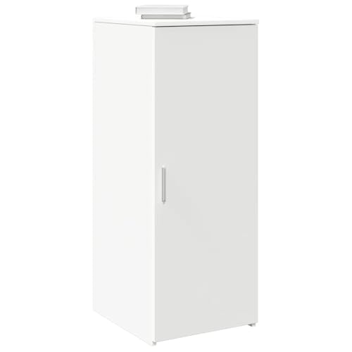 Youuihom Weißer Lagerschrank aus Holzwerkstoff 40x45x103,5 cm Kompakter Aufbewahrungsschrank mit Einlegeboden für effiziente Organisation in Büro Haushalt und Empfangsbereich von Youuihom
