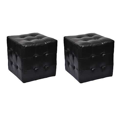 Youuihom Würfelhocker Schwarz 30 x 30 x 30 cm Modulare Sitzgelegenheit aus Kunstleder Flexibel als Bank oder Fußhocker für Wohnzimmer Schlafzimmer und Flur von Youuihom