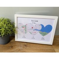 Spezielle Daten Kartenrahmen | Hochzeit Wo Wir Uns Trafen Ort Jubiläumsgeschenk Von Ehemann Frau Landkarte Geschenk von YouveBeenFramedbySJ