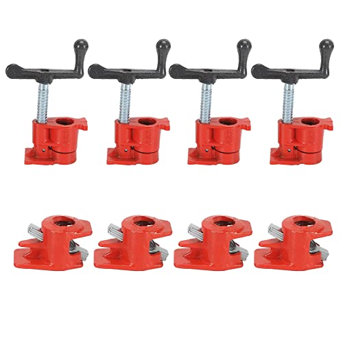Youyijia 8 Stück Rohrschraubzwinge 3/4 Zoll Rohr Schraubzwingen Set Schnellspanner Metallklammer Rohrklemmen Rohrzwingen Rohrschelle Schraubstock für Holzbearbeitung (8) von Youyijia