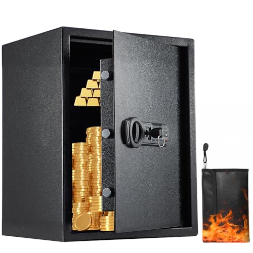 Youyijia 60L Stahl Safe tresor mit Digital-Tastatur, Dualem Alarm & feuerfester Tasche, tresor mit schlüssel für Geld, Schmuck, Bargeld, Dokumente – Ideal für Hotel, Geschäft und Zuhause. von Youyijia