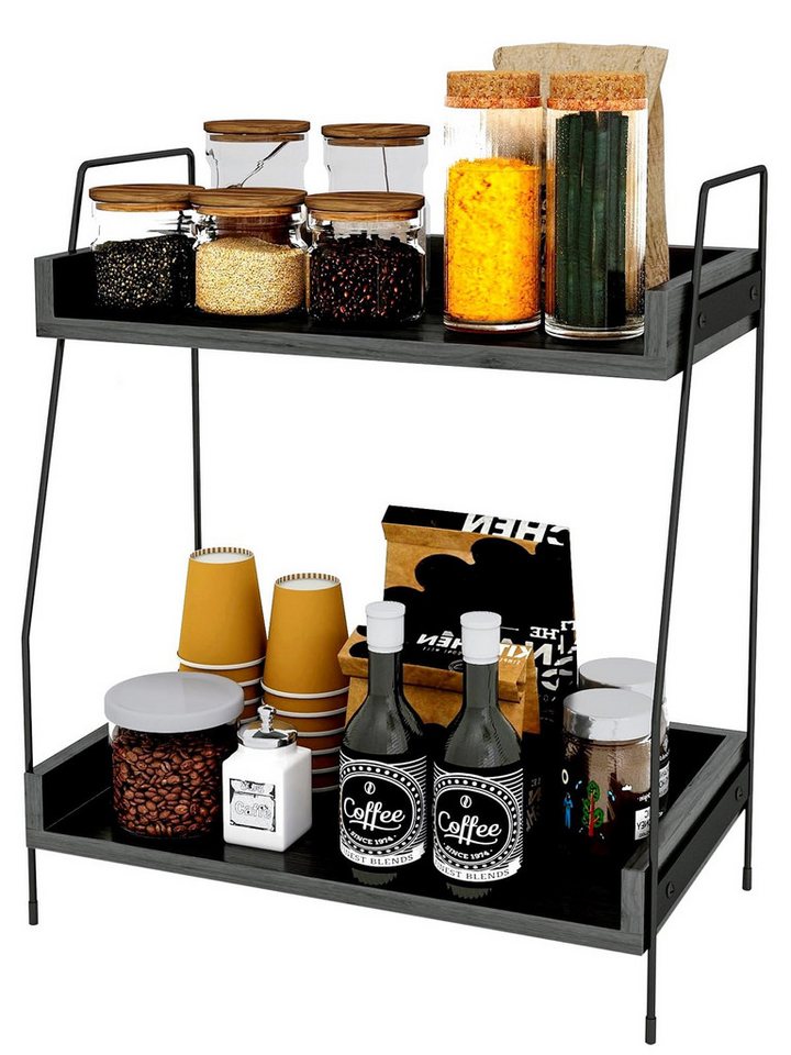 Youyijia Ablageregal 2-stöckige Kaffee-Organizer, Kuchen-Organizer, Kaffeeaufbewahrung von Youyijia