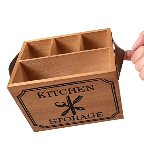 Youyijia Besteckkorb Serviettenhalter Holz Organizer mit 4 Fächern Küchenutensilienhalter für Besteck Aufbewahrung Besteckbehälter Tische Party Youyijia Besteckkorb Serviettenhalter Holz Organizer mit 4 Fächern Küchenutensilienhalter für Besteck Aufbewahrung Besteckbehälter Tische Party von Youyijia