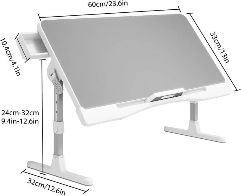 Youyijia Computertisch Laptoptisch Höhenverstellbar, Winkelverstellbar Betttisch von Youyijia