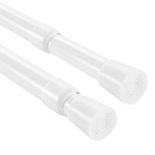 Youyijia Gardinenstange ohne Bohren 2PCS 103-190CM, Teleskopstange, Vorhangstange & Duschstange mit verstellbarer Länge, Ø 10-13 mm – Perfekt für Fenster, Badezimmer & Schrank (Weiß) von Youyijia