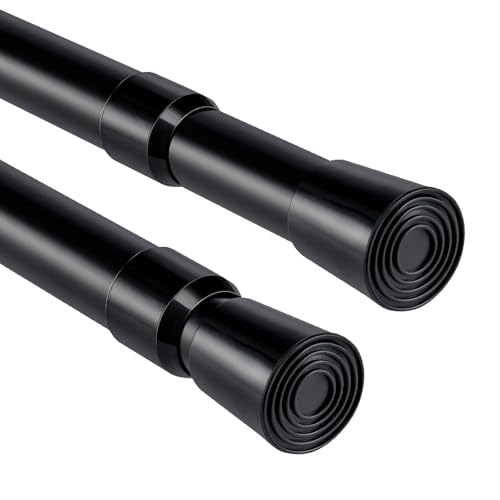 Youyijia Gardinenstange ohne Bohren 55-90cm, Teleskopstange, Vorhangstange & Duschstange mit verstellbarer Länge, Ø 10-13 mm – Perfekt für Fenster, Badezimmer & Schrank (Schwarz, 2PCS 84-150CM) von Youyijia