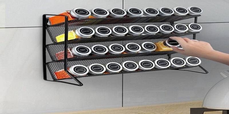 Youyijia Gewürzregal 4-stöckiges Gewürzregal Stehend Gewürzregale für Gewürzdosen (45mm) von Youyijia