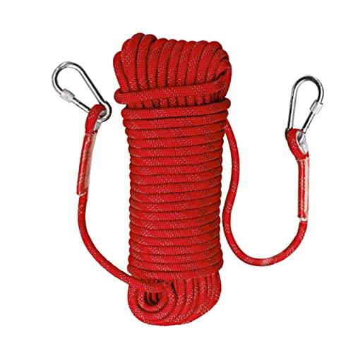 Youyijia Kletterseil 20M 12MM Outdoor Seil Durchmesser Sicherheitsseil Survival Seil Climbing Rope Seil Multifunktionsseil mit 2 Stahlhaken für Arbeiten in Der Höhe Feuerleiter Abseilen Sport Camping von Youyijia