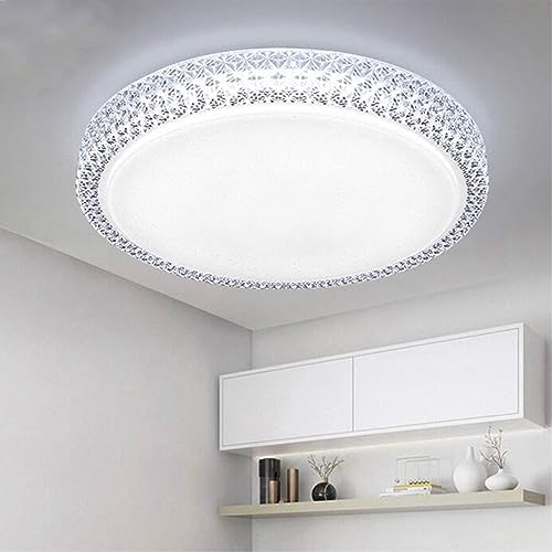 Youyijia Lampe Wohnzimmer 12W Led Deckenleuchte Rund Ø27cm Kristall Modern Deckenleuchte Sternenhimmel Schlafzimmerlampe Deckenlampe für Schlafzimmer Badezimmer Küche Flur Balkon Büro Esszimmer von Youyijia