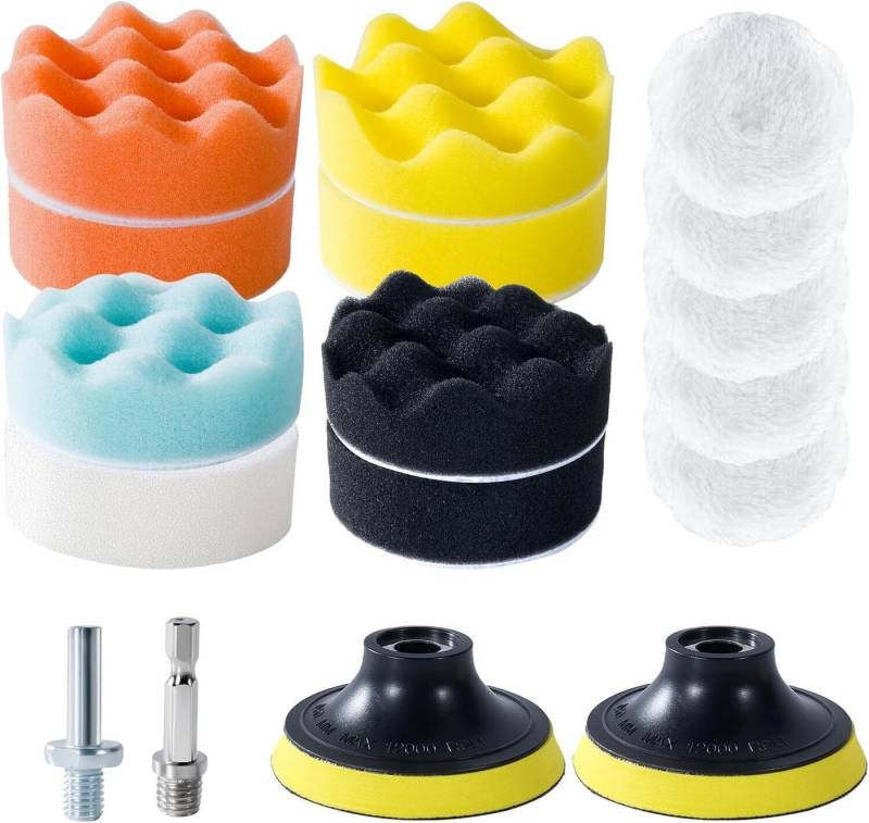 Youyijia Polierschwamm 80mm Polierschwämme Pads, 17 STK Polierschwamm Auto Set, (17 St) von Youyijia