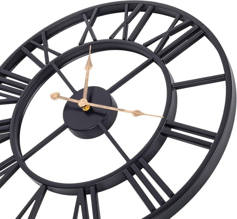 Youyijia Uhr Wanduhr Runde Metall Wanduhr Vintage-Stil Wanduhr35cm von Youyijia
