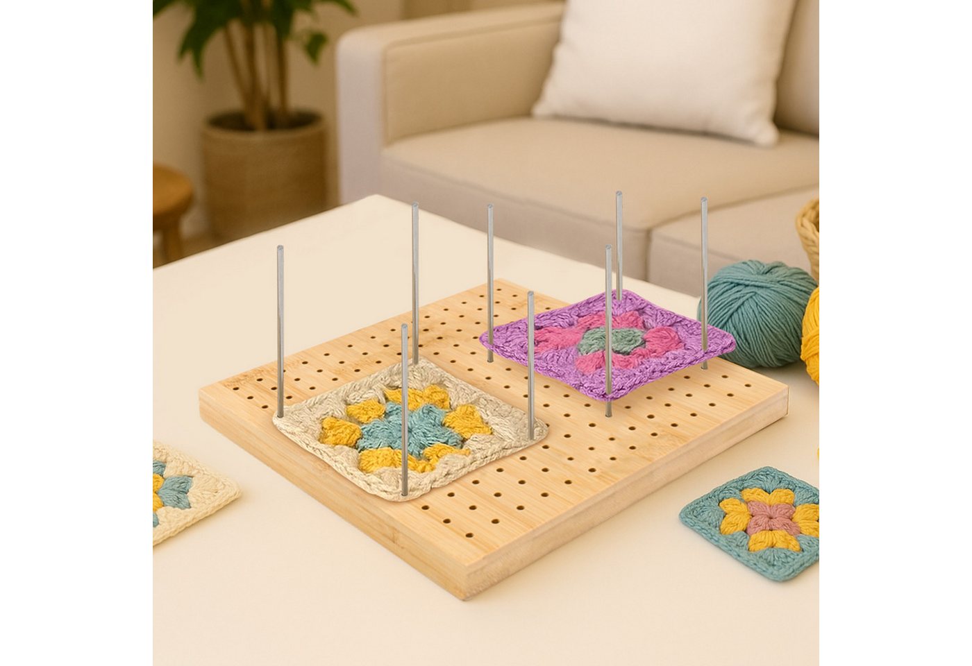 Youyijia Wirbelschäkel Granny Square Granny Square Spanner Handcrafted Wooden Blocking Holz von Youyijia