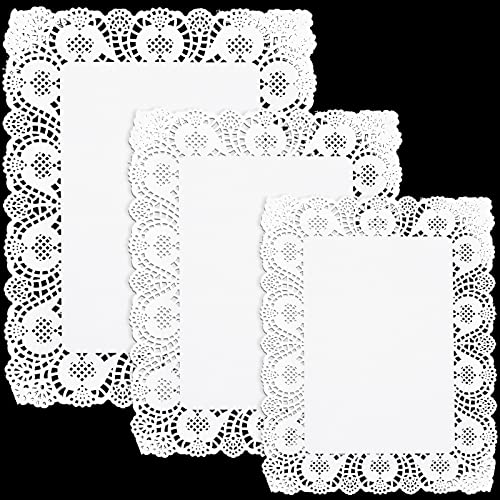 Youyole Papierdeckchen für Lebensmittel, 3 Größen, weiße Spitze, rechteckige Papierdeckchen für Tisch, Hochzeit, Geburtstag, Kuchen, Desserts, Lebensmitteldekoration, 26 x 19 cm, 150 Stück Youyole Papierdeckchen für Lebensmittel, 3 Größen, weiße Spitze, rechteckige Papierdeckchen für Tisch, Hochzeit, Geburtstag, Kuchen, Desserts, Lebensmitteldekoration, 26 x 19 cm, 150 Stück von Youyole