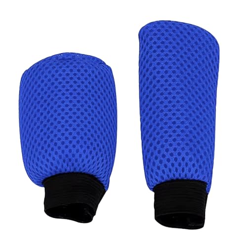 Youzzei Auto Schaltknauf Abdeckung, Universal Schalthebel Abdeckung + Handbremse Abdeckung, Verbessert Breathable Fabric Rutschfeste Auto Schaltknauf 5 Gang 6 Gang Schaltknauf üBerzug - Blau von Youzzei