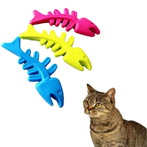 Yowablo Haustier Katze Welpen Gummi Dental Zähne Kauen Knochen Spielen Training Holen Spaß Spielzeug Hot (12.8 * 4.5cm,Zufällige Farbe) von Yowablo