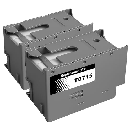 Yowell 2X T6715 Tinten Wartungsbox Kompatibel für Epson T6715 T6716 für Epson Workforce Pro WF-3820DWF WF-3825DWF WF-4820DWF WF-4825DWF WF-4830DTWF WF-4720DWF WF-4725DWF WF-4730DTWF (C13T671500) von Yowell