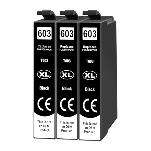 Yowell 3X 603XL Multipack Kompatibel für Epson 603 603XL Schwarz Druckerpatronen für Expression Home XP-3105 XP-2100 XP-2105 XP-4100 XP-4105 Workforce WF-2830 WF-2810 WF-2835 WF-2850 Yowell 3X 603XL Multipack Kompatibel für Epson 603 603XL Schwarz Druckerpatronen für Expression Home XP-3105 XP-2100 XP-2105 XP-4100 XP-4105 Workforce WF-2830 WF-2810 WF-2835 WF-2850 von Yowell