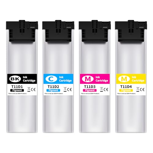 Yowell T11D1 T11D2 T11D3 T11D4 Druckerpatronen Kompatibel für Epson T11D1-T11D4 für Epson Workforce Pro WF-C5390DN WF-C5390DW WF-C5390DW BAM WF-C5890DWF WF-C5890DWF BAM(1 Schwarz Cyan Magenta Gelb) von Yowell