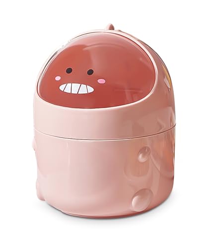 Yoxovo Mini TischmüLleimer mit Deckel, Dinosaurier Süße Cartoon Tisch Mülleimer, Cute Papierkorb Klein, Kawaii Deko, Aufbewahrungsbox, für BüRos, Kinderzimmer, Schminktisch, Wohnzimmer rosa Yoxovo Mini TischmüLleimer mit Deckel, Dinosaurier Süße Cartoon Tisch Mülleimer, Cute Papierkorb Klein, Kawaii Deko, Aufbewahrungsbox, für BüRos, Kinderzimmer, Schminktisch, Wohnzimmer rosa von Yoxovo