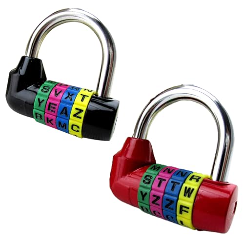 2PCS -Kombinationsperren, Hochleistungs -4 -Buchstaben -Schloss, eingestellter Kombinationspadlock für Toolbox -Schließfächer Kofferbuchstabenschloss von Yoyakie