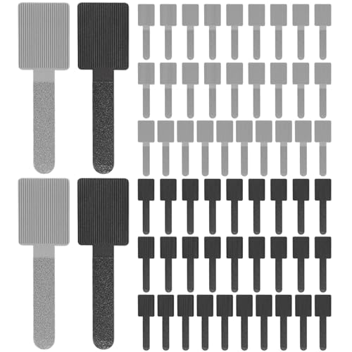 60pcs Kabelbindungen, schwarze und graue wiederverwendbare Kabelbindungen selbstklebender Haken- und Schleifenklebeband, Mehrzweckkordorganisator für Heim-, Büro- Rechenzentren wiederverwendbar von Yoyakie