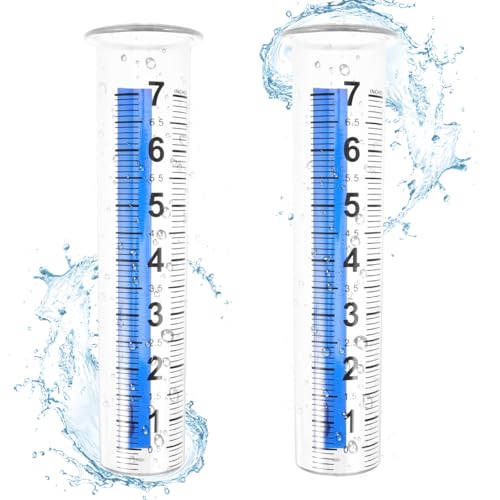 Yoyakie 2pcs Regenmesser 8 - Klarer Außenwassermesser mit großem Maßstab, Crack -resistent - für Garten, Garten, Rasenregenmessgeräte von Yoyakie