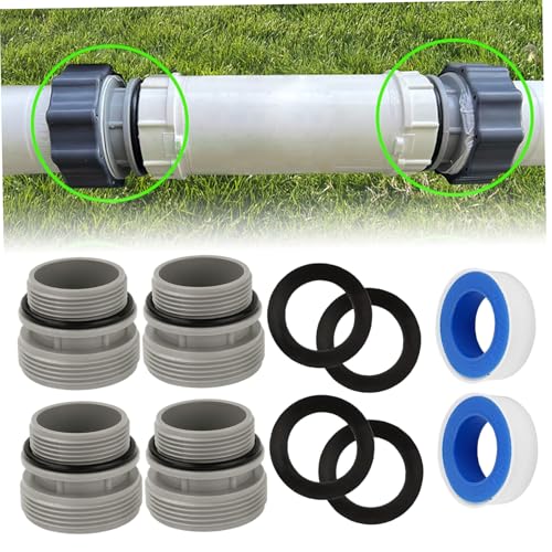 Yoyakie Filterschlauchumrechnungskit, 4560 40 mm bis 1 1/2 Zoll Poolpumpenadapter -Anpassungen für oberirdische Poolpumpenteile -Adapterbeschläge von Yoyakie
