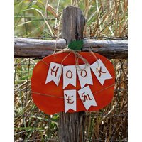 Texas Longhorn Kürbis Türschild Hook "Em, College Holzdekor Texas Longhorn Kürbis Türschild Hook "Em, College Holzdekor von YoyoStrings