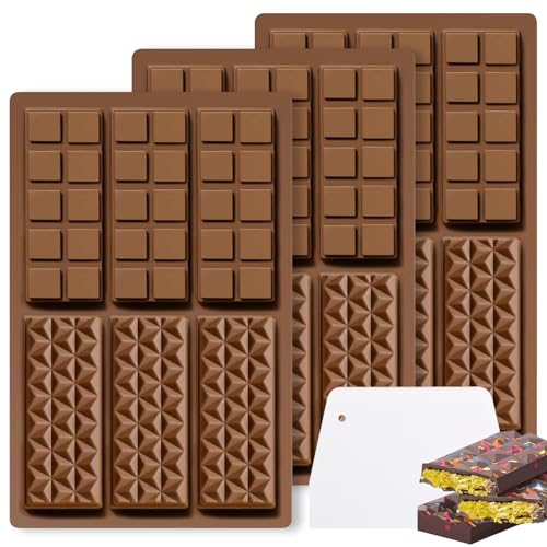 Yozexin 3 Stück Schokoladenform, Silikon, Antihaftbeschichtung, Schokoladentafel Form für Schokolade Praline Süßigkeiten Yozexin 3 Stück Schokoladenform, Silikon, Antihaftbeschichtung, Schokoladentafel Form für Schokolade Praline Süßigkeiten von Yozexin