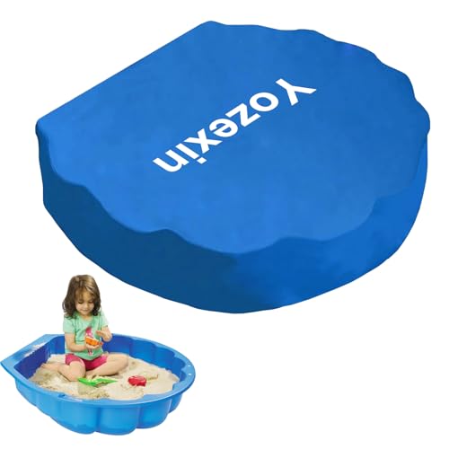 Yozexin Sandmuschel Abdeckung 100 * 15cm, Sandmuschel Rund Sabdeckplane Wasserdicht Schutzhülle, mit Deckel Sandkasten Muschel für Wassermuscheln und Sand (Blue) von Yozexin