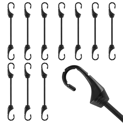 12 Stück robuste Spanngummi-Bänder mit Haken (10 cm) – strapazierfähige Expander in Universalgrößen – extra stark für Tarps, Fahrräder, Motorräder, Autoladung, Planen, Netze & Camping von Yphzmtz