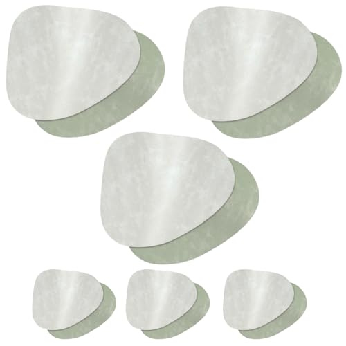 12er Set Lederoptik Tischset | Abwaschbar & wasserdicht Oval-Form Doppelseitige, rutschfeste Platzdeckchen mit Untersetzern | Hitzebeständig & abwischbar | Ideal für Fest, Grün + Weiß von Yphzmtz