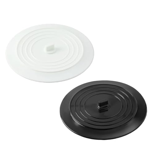 2 Stück Universal Stöpsel Silikon, Abflussstopfen Badewannenstopfen für Alle Abflussrohre, Küche, Badezimmer, Waschbecken (Schwarz & Weiß) von Yphzmtz