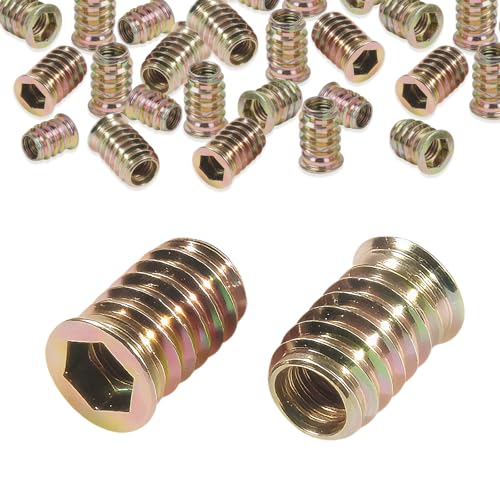 40 Stück Einschraubmutter M4x10mm, Gewindeeinsätze Muttern, Verzinkter Kohlenstoffstahl Gewindeholzeinsätze für Holzmöbel 40 Stück Einschraubmutter M4x10mm, Gewindeeinsätze Muttern, Verzinkter Kohlenstoffstahl Gewindeholzeinsätze für Holzmöbel von Yphzmtz