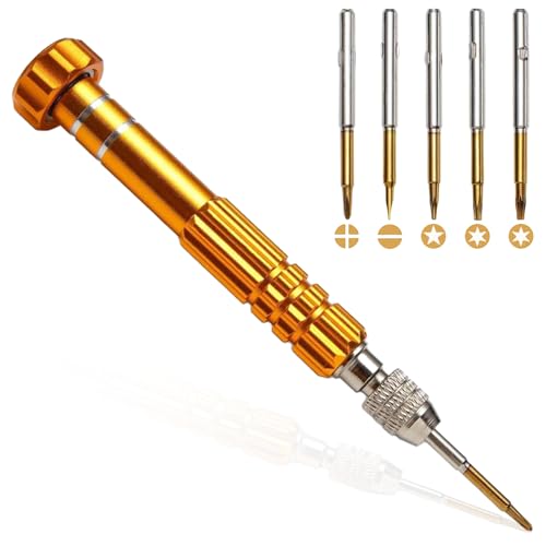 5-in-1 Mini Schraubendreher Set aus legiertem Stahl - Multifunktional, Präzisionswerkzeug, Kompakt 10cm - Für Smartphone, Elektronik, Uhr, Brillen, Laptops, Schmuck Reparatur von Yphzmtz