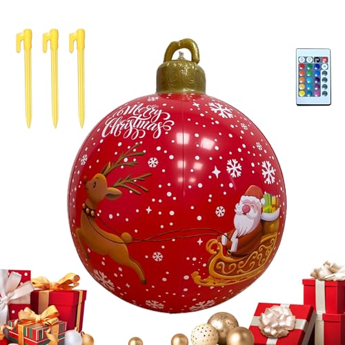 Yplkm Aufblasbare Weihnachtsdekoration 61 cm | Weihnachtsdekoration Kugel Mit Lichterkette - Große Weihnachtskugel Für Festliche Dekoration Im Garten Poolbereich Rasen Terrasse Yplkm Aufblasbare Weihnachtsdekoration 61 cm | Weihnachtsdekoration Kugel Mit Lichterkette - Große Weihnachtskugel Für Festliche Dekoration Im Garten Poolbereich Rasen Terrasse von Yplkm