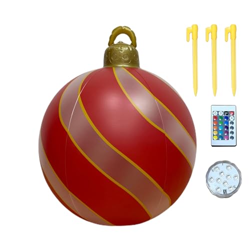 Yplkm Aufblasbare Weihnachtsdekoration Für Den Garten 60 cm | Kugel Weihnachtsdekoration Für Draußen Mit Licht,Große Weihnachtskugel Für Festliche Dekoration Im Garten Poolbereich Rasen Terrasse Yplkm Aufblasbare Weihnachtsdekoration Für Den Garten 60 cm | Kugel Weihnachtsdekoration Für Draußen Mit Licht,Große Weihnachtskugel Für Festliche Dekoration Im Garten Poolbereich Rasen Terrasse von Yplkm
