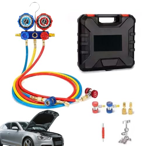 Yplkm Automotive AC Manometer Set, Manometer Set, Kältemittel Nachfüllset Für Heimwerkstatt Autoreparatur Werkstatt Wartung Yplkm Automotive AC Manometer Set, Manometer Set, Kältemittel Nachfüllset Für Heimwerkstatt Autoreparatur Werkstatt Wartung von Yplkm