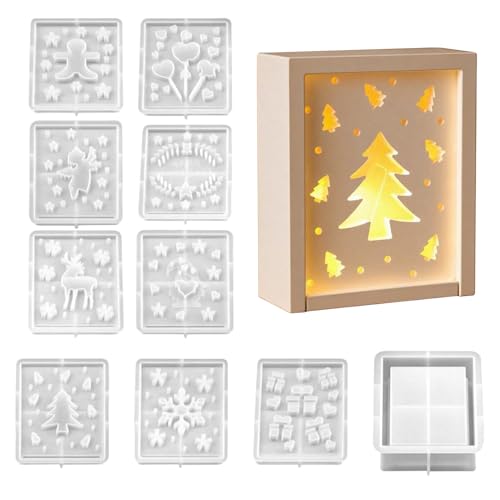 Yplkm Christmas Formen | 10 Teile Weihnachtsformen Box Gips Harz Formen Tablett,Wiederverwendbare Tischdekoration Für Seifengießen Wachsbasteln Fondant Backen Schulprojekte Herbstgeburtstag Yplkm Christmas Formen | 10 Teile Weihnachtsformen Box Gips Harz Formen Tablett,Wiederverwendbare Tischdekoration Für Seifengießen Wachsbasteln Fondant Backen Schulprojekte Herbstgeburtstag von Yplkm