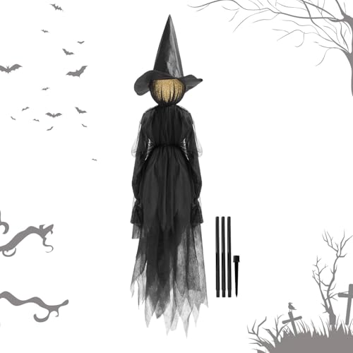 Yplkm Halloween Hexen Für Den Außenbereich - Beleuchtete Hexen Mit Soundeffekt | Halloween Gruselprops für Garten Rasen Terrasse und Außenbereich von Yplkm