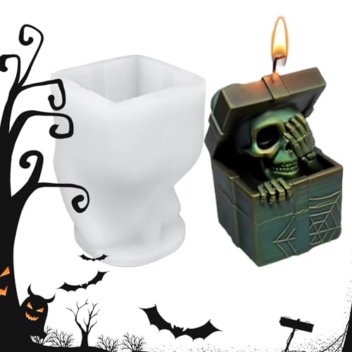 Yplkm Halloween Silikone Formen, Silikon Duftkerzenform, Leicht Entnehmbare Grusel Bastelform Für Epoxidharz Gips Halloween Deko Seifenherstellung Handwerksprojekte von Yplkm