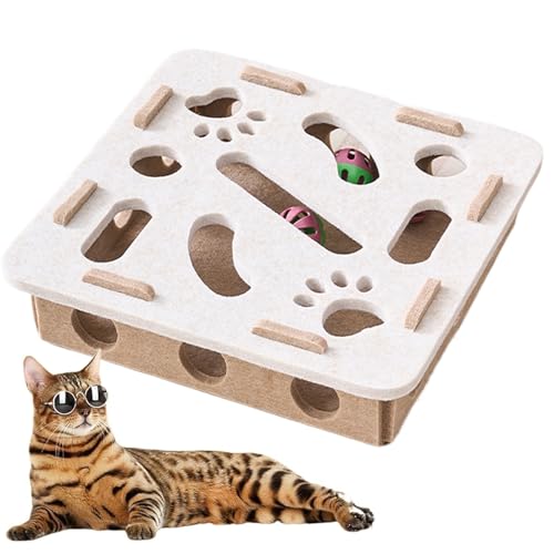 Yplkm Katzenleckerli-Puzzle | Bereicherungsspielzeug Für Katzen,Kratzspiel Mit Klingel Und Labyrinth Bahn Zur Beschäftigung Und Für Beissen Bewegung Für Kätzchen Welpen Im Wohnzimmer Oder Käfig Yplkm Katzenleckerli-Puzzle | Bereicherungsspielzeug Für Katzen,Kratzspiel Mit Klingel Und Labyrinth Bahn Zur Beschäftigung Und Für Beissen Bewegung Für Kätzchen Welpen Im Wohnzimmer Oder Käfig von Yplkm