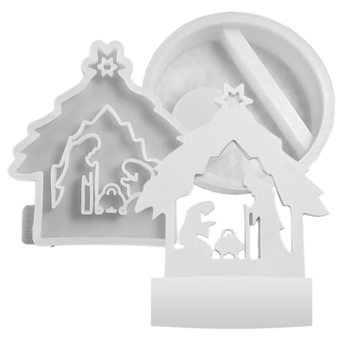 Yplkm Krippen Teelicht Form,Silicone-Gießform Für Weihnachtskrippe | Für Kreativprojekte Bastelbedarf Erwachsene Kinder Freunde Mutter von Yplkm