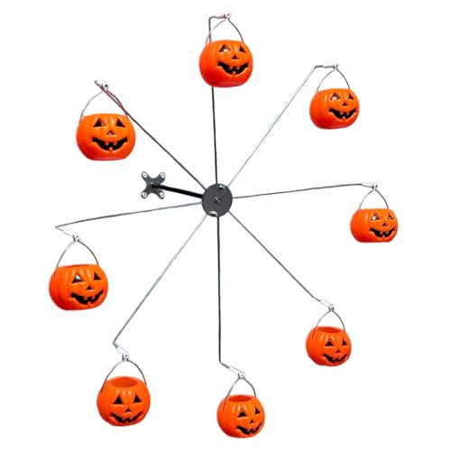 Yplkm Riesenrad Kolibri-Futterautomat - Outdoor Kolibri-Futterspender mit acht Kürbiseimern,Halloween-Kürbis Außendekoration für Vogelbeobachtung in Garten Rasen Terrasse Hinterhof Bäume und Zäune von Yplkm